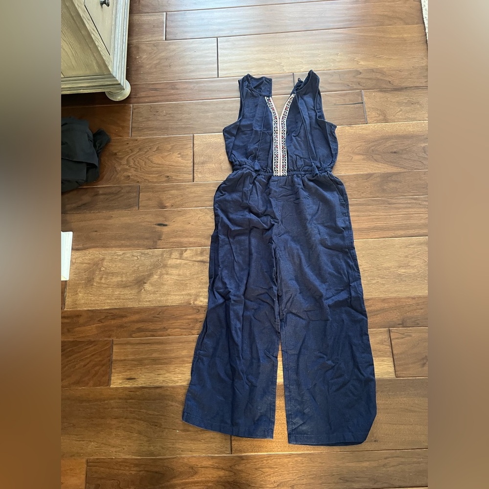 old navy navy blue jumpsuit size medium- like new